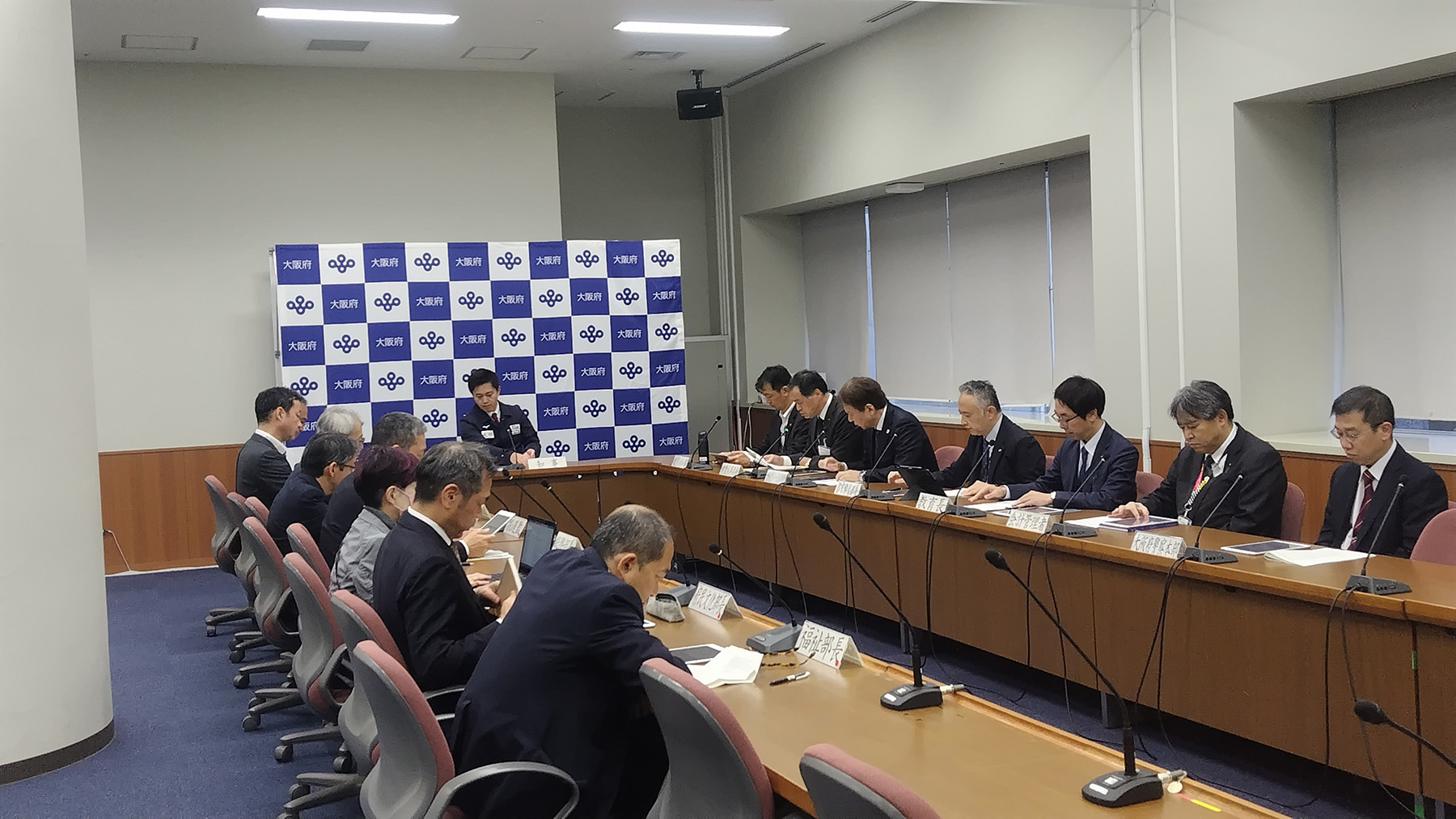 写真：大阪府新型インフルエンザ等対策本部設置、運営訓練の様子2