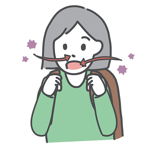 病原体が口や鼻から体に入るイラスト