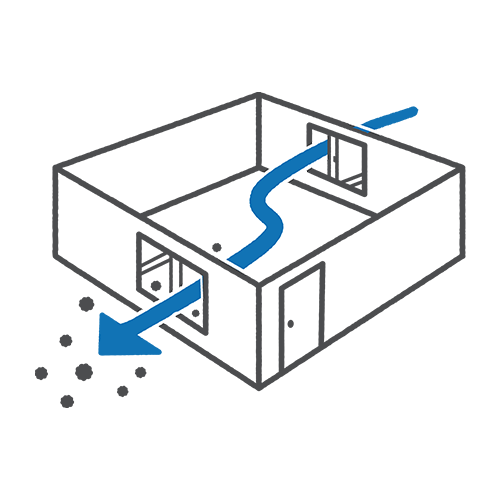 窓を2つ以上開けるイラスト