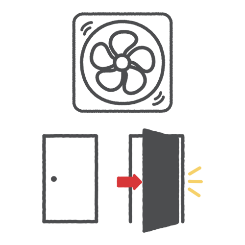 とびらを開けておくイラスト