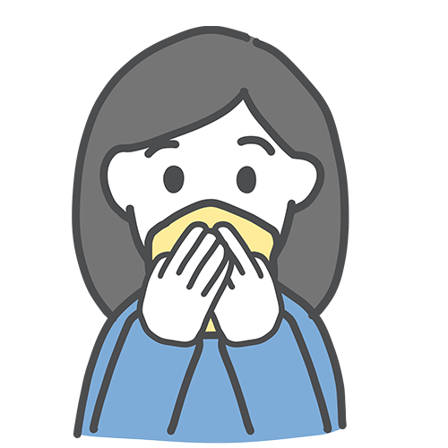 ハンカチで鼻や口が出ないようにするイラスト
