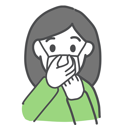 マスクと鼻の間にすきまができないようにするイラスト