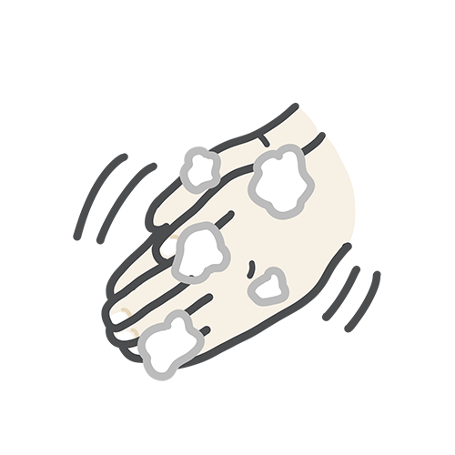 せっけんで手を洗うイラスト