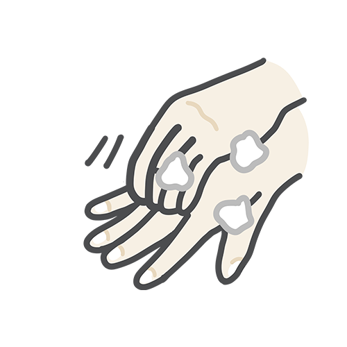 手の甲を洗うイラスト