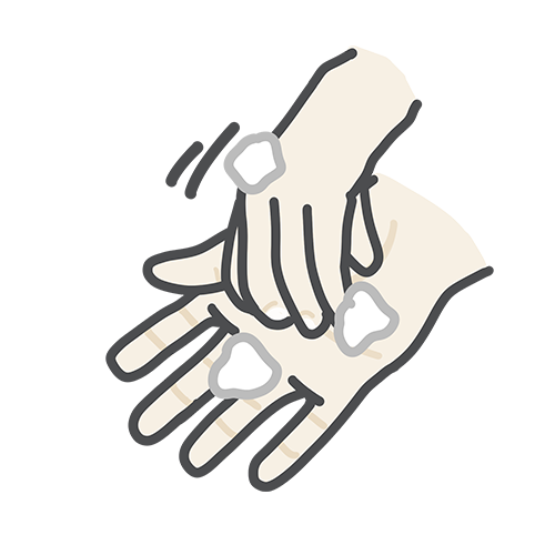 指先・つめの間を洗うイラスト