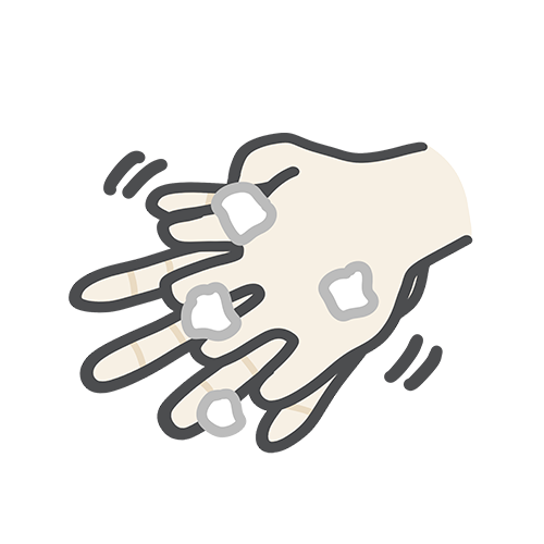 指の間を洗うイラスト