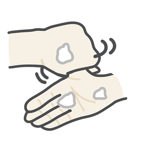 親指を洗うイラスト