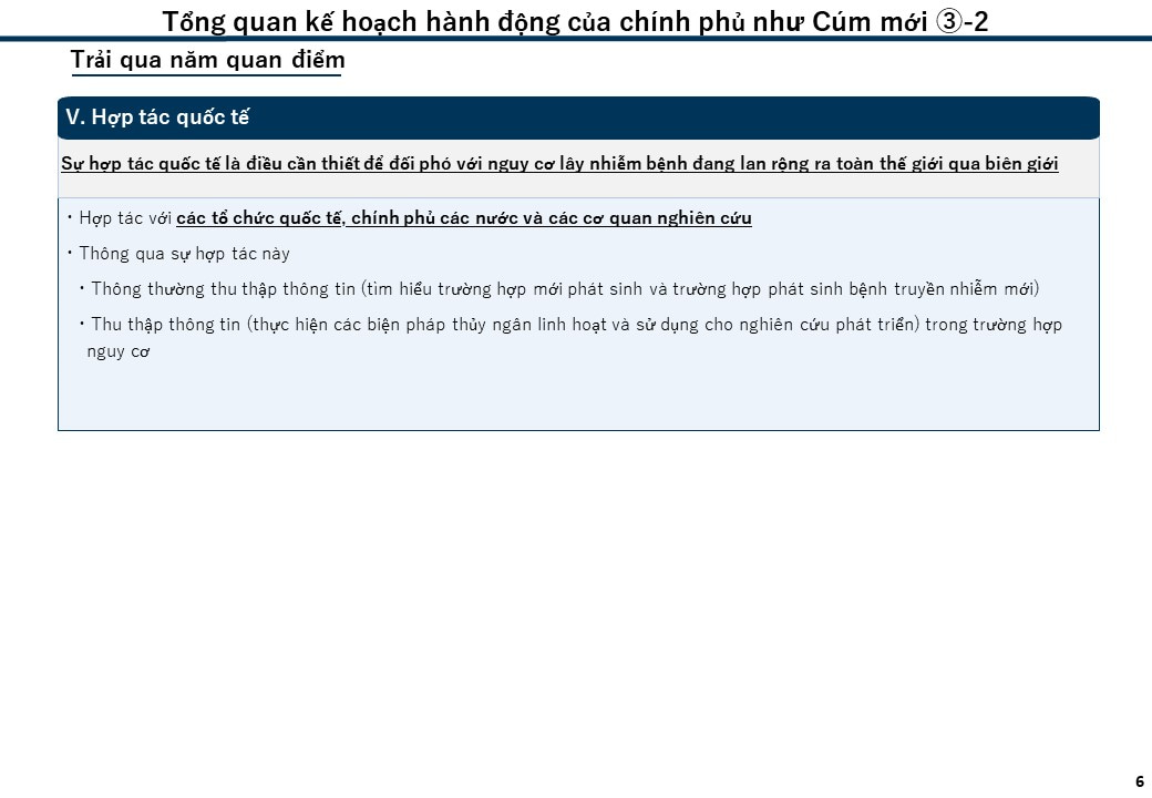 Tổng quan kế hoạch hành động của chính phủ như Cúm mới③-2
